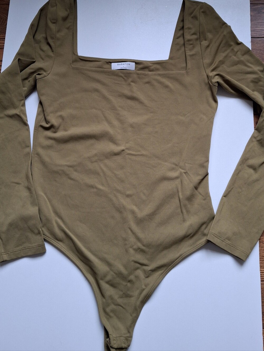 Babaton Olive Green Long-Sleeve  Bodysuit